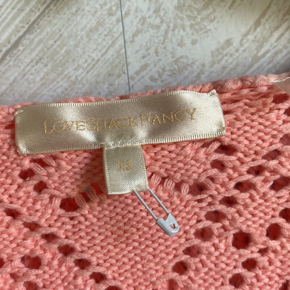 Loveshackfancy pink open knit sweater xs - Picture 3 of 7